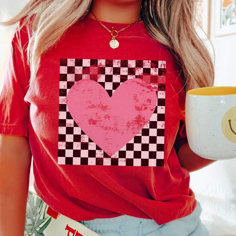 Checkered Heart Tee